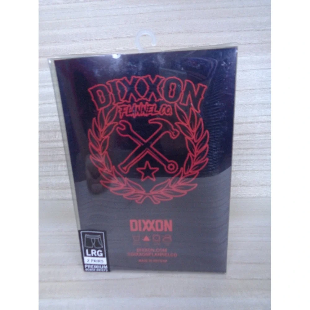Dixxon‎ Boxer Briefs Premium 2 Pack Mens Size Large Red Solid/Black Pattern